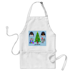 Grey Poodle Kerstmis #4 Apron Standaard Schort