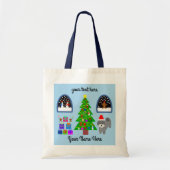 Grey Poodle Kerstmis #4 Canvas tas (Voorkant)