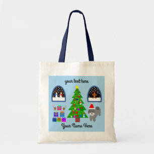 Grey Poodle Kerstmis #4 Canvas tas