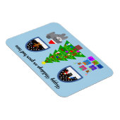 Grey Poodle Kerstmis #4 Magnet Magneet (Rechterzijde)