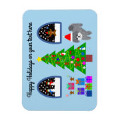 Grey Poodle Kerstmis #4 Magnet Magneet (Verticaal)