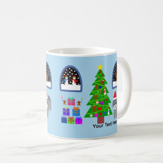 Grey Poodle Kerstmis #4 Mok (Voorkant rechts)