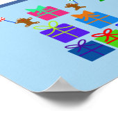 Grey Poodle Kerstmis #4 Poster (Hoek)