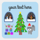 Grey Poodle Kerstmis #4 Stickers (Voorkant)