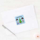 Grey Poodle Kerstmis #4 Stickers (Envelop)