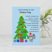 Grey Poodle Kerstmis #5-2 Uitnodigingskaart Save The Date (Staand voorkant)