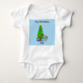Grey Poodle Kerstmis #5 Baby Bodysuit (Voorkant)