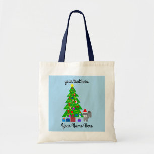 Grey Poodle Kerstmis #5 Canvas tas