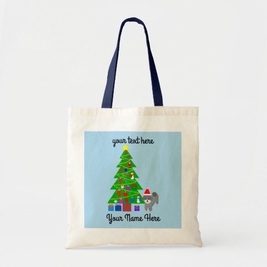 Grey Poodle Kerstmis #5 Canvas tas (Voorkant)