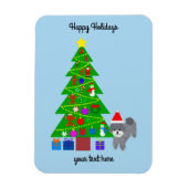 Grey Poodle Kerstmis #5 Magnet Magneet (Verticaal)