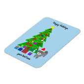 Grey Poodle Kerstmis #5 Magnet Magneet (Linkerzijde)