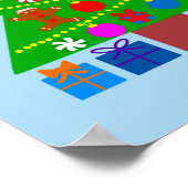 Grey Poodle Kerstmis #5 Poster (Hoek)