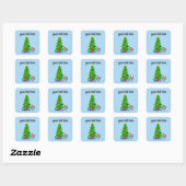 Grey Poodle Kerstmis #5 Stickers (Vel)
