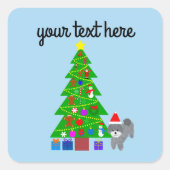 Grey Poodle Kerstmis #5 Stickers (Voorkant)