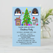 Grey Poodle Kerstmis #6-2 Uitnodigingskaart Save The Date (Staand voorkant)