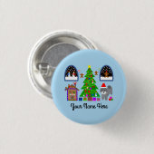 Grey Poodle Kerstmis #6 Button (Voorkant /achterkant)