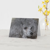 Grey Poodle Wenskaarten Kaart (Gele Bloem)
