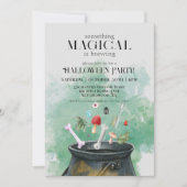 Grey Potions & Spells Witches Cauldron Halloween Kaart (Voorkant)