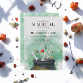 Grey Potions & Spells Witches Cauldron Halloween Kaart