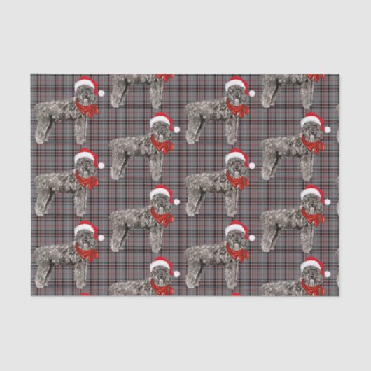 Grey Pset en Kerstmis Bouvier Hondenliefhebber Hol Tissuepapier (Voorkant)