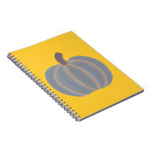 Grey Pumpkin Sinaasappel Lights Halloween Notitieb Notitieboek (Rechterzijde)