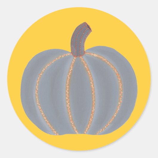 Grey Pumpkin Sinaasappel Lights Halloween Stickers (Voorkant)