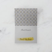 Grey Quadrefoil en Gold Stippen Dank u wel Kaart (Binnen)