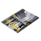 Grey Rainy City Street Scene Notitieboek (Linkerzijde)