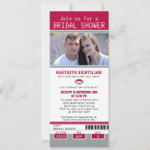 Grey Red Football Ticket Vrijgezellenfeest Kaart (Voorkant)