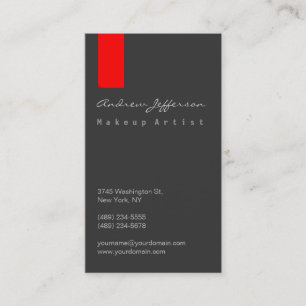 Grey Red Professional Script Artist Visitekaartje
