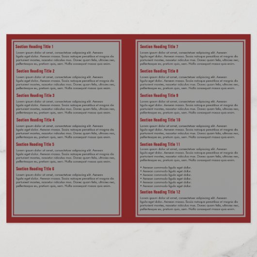Grey Red Simple Border Brochure (Achterkant)