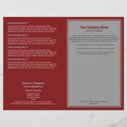 Grey Red Simple Border Brochure (Voorkant)