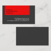 Grey Red Stripe Modern Creatief Visitekaartje (Voorkant / Achterkant)