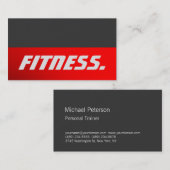 Grey Red Striped Personal Trainer Visitekaartje (Voorkant / Achterkant)