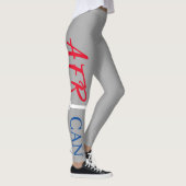 Grey Red White Blue Woman African America Le Leggings (Rechts)
