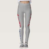 Grey Red White Blue Woman African America Le Leggings (Voorkant)
