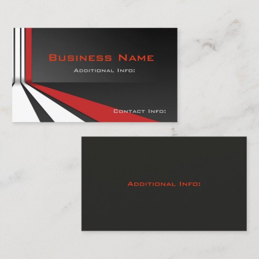 Grey Red & White Visitekaartje voor bedrijven (Voorkant / Achterkant)