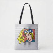 Grey Retro Pop Art 50s Huisvrouw Funny Phrase Tote Bag (Voorkant)