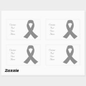 Grey Ribbon Awareness - Zombie, Hersenkanker Rechthoekige Sticker (Vel)
