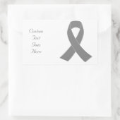 Grey Ribbon Awareness - Zombie, Hersenkanker Rechthoekige Sticker (Tas)