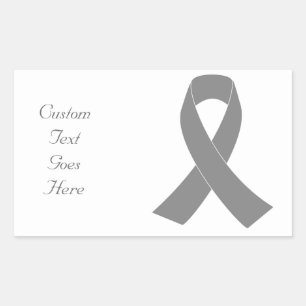 Grey Ribbon Awareness - Zombie, Hersenkanker Rechthoekige Sticker