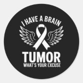 Grey Ribbon Brain Tumor Awareness Apparel voor man Ronde Sticker (Voorkant)