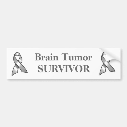 Grey Ribbon Survivor Bumpersticker (Voorkant)