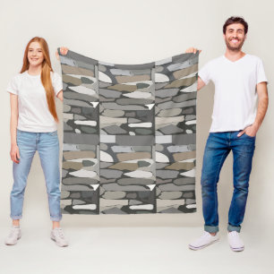 Grey Rock Stone Fleece Deken