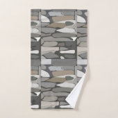 Grey Rock Stone Patroon Bad Handdoek (Handdoek)