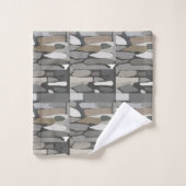 Grey Rock Stone Patroon Bad Handdoek (Wasdoekje)