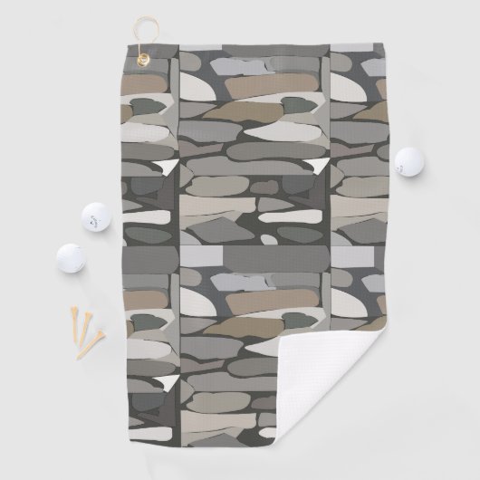 Grey Rock Stone Patroon Golfhanddoek (Insitu)