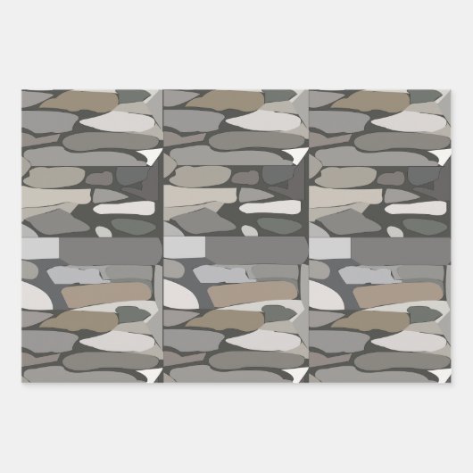 Grey Rock Stone Patroon Inpakpapier Vel (Voorkant 2)