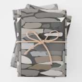 Grey Rock Stone Patroon Inpakpapier Vel (In situ)
