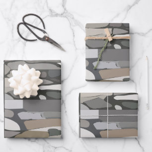 Grey Rock Stone Patroon Inpakpapier Vel
